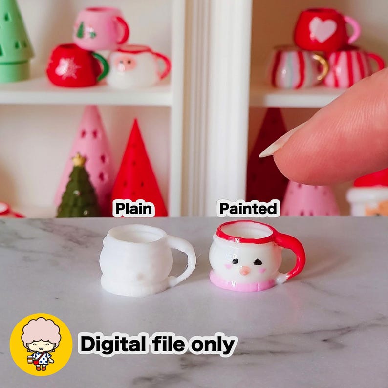 1:12 Dollhouse Snowman Novelty Mug STL file - Digital Download