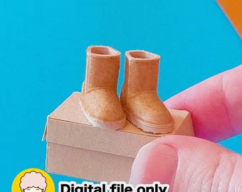 Archivo STL de botas en miniatura para casa de muñecas – Escala 1/12 (Descarga digital)