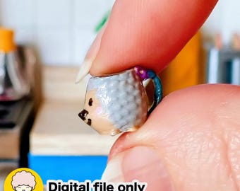 Tiny Hedgehog Mug for 1:12 Dollhouse - Digital STL file