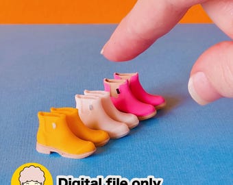 Archivo STL de botas de casa de muñecas a escala 1:12: descarga digital para impresoras 3D