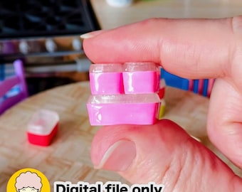 1/12 Dollhouse miniature Pyrex-style Refridgerator Dishes - Digital STL file