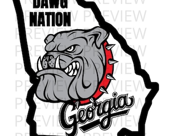Dawg Nation PNG / Clipart de fútbol universitario / Diseño inspirado en los Bulldogs