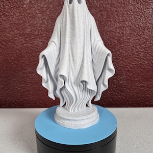 Marble PLA Ghost Figurine: Spooky Bookshelf Decor (7" Tall)