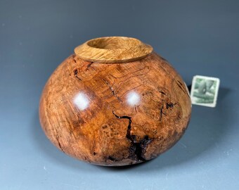 Black Cherry Burl G+ Hollow Vase #15578 made by Smithsonian Artist, David Walsh.2/4