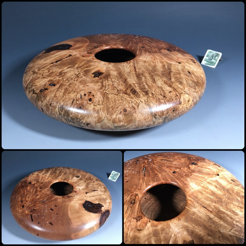 RED OAK BURL G+ hollow vase #15043 made by Smithsonian Artist, D RED OAK BURL G+ hollow vase #15043 made by Smithsonian Artist, D