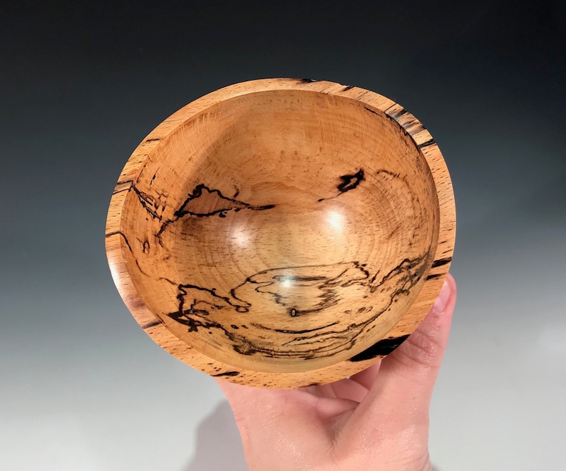 Ring Coin Candy Keys Dish Hand Turned Wood Bowl 14004 Spalted White Oak Burl G+