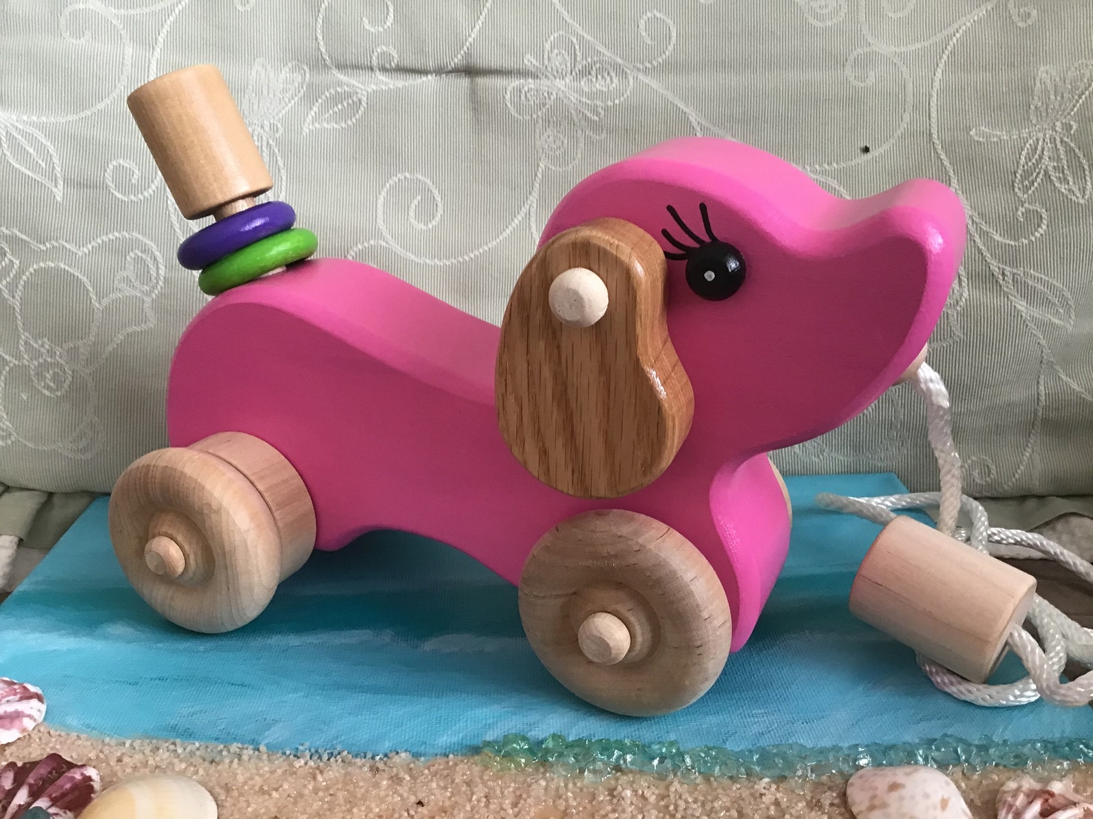 Wooden Puppy Dog PULL TOY Etsy
