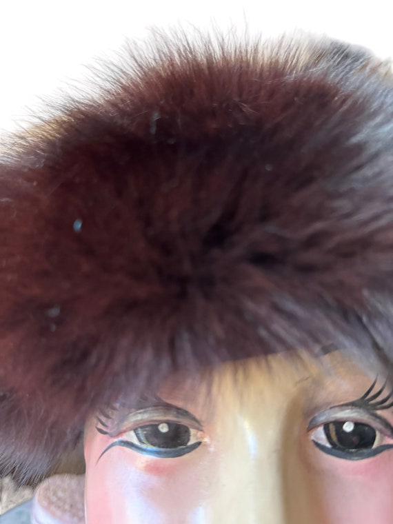 Amazing vintage fox fur hat red - image 3