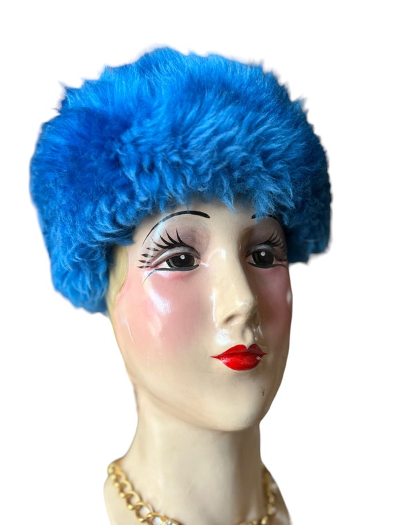 Rare royal blue mouton hat pillow box - image 6