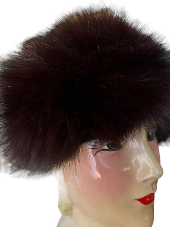 Amazing vintage fox fur hat red - image 2