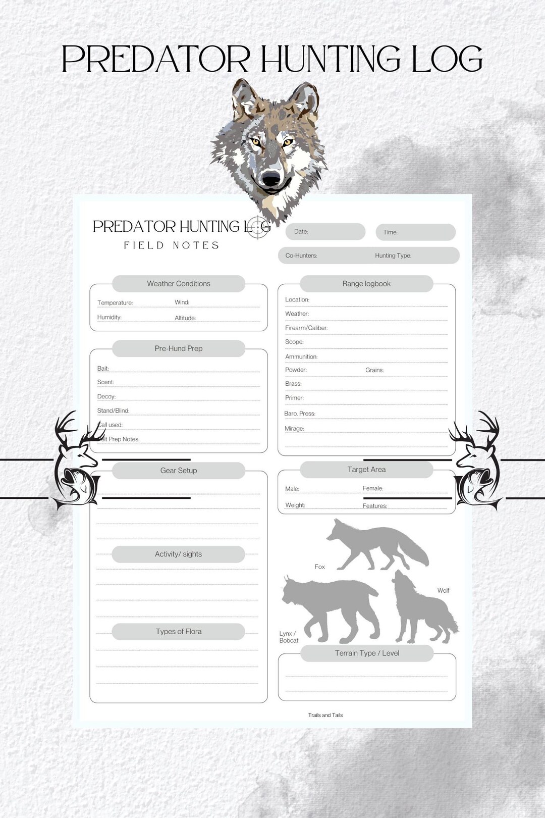 Free Hunting Roster Predator Hunting Sheet PDF - Etsy