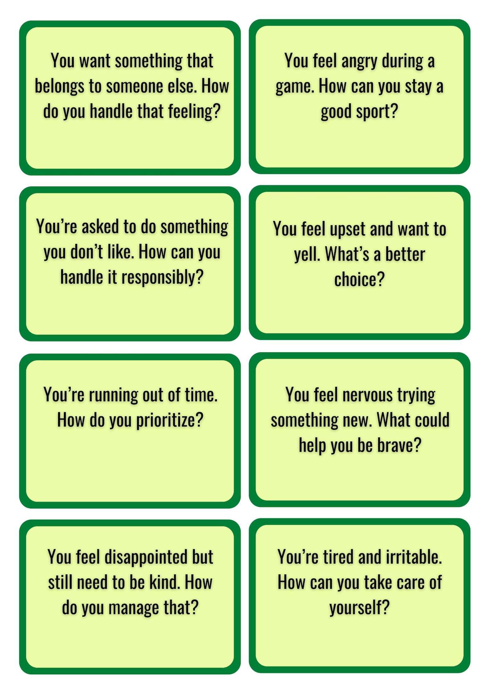 Social Skills Scenario Cards – 100 Emotional Learning Prompts ...