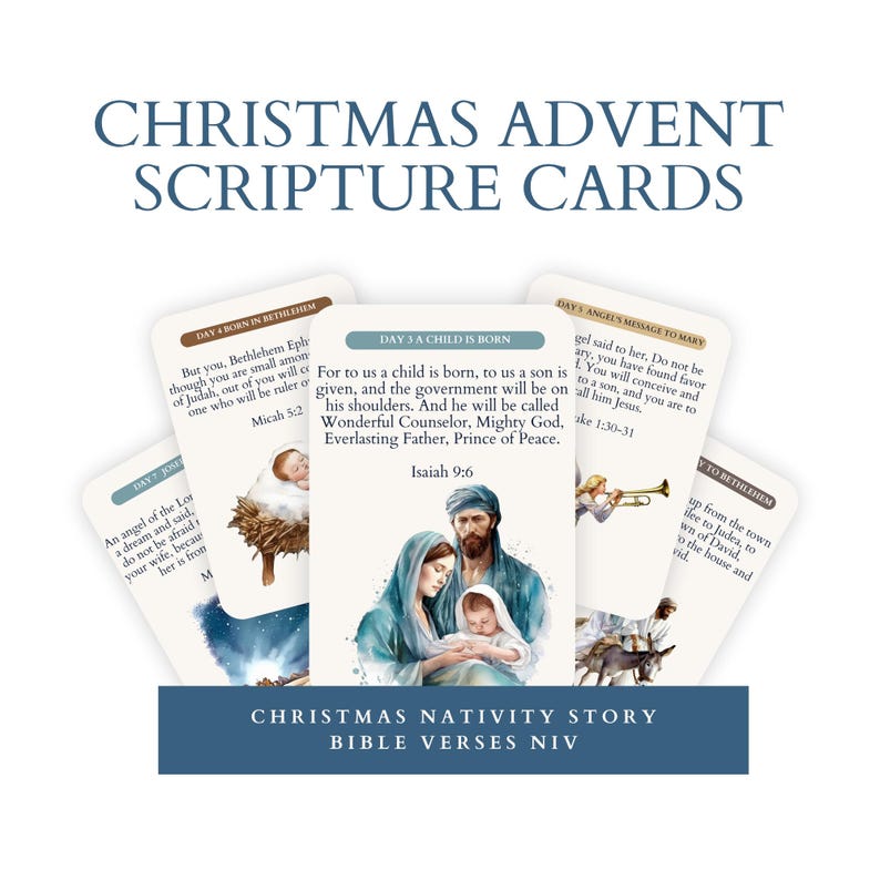 Advent Scripture Cards| Prayer Cards | Christmas Nativity - Etsy