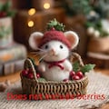 Needle Felt Christmas Mouse Ornament – Wool Felt Figurine,Cozy Winter Home and Tree Decoration