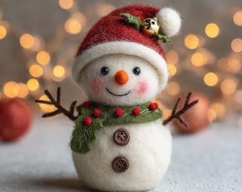 Felt Snowman  – Wool Christmas Tree Hanging, Winter Gift for Kids and Family，dollhouse collection