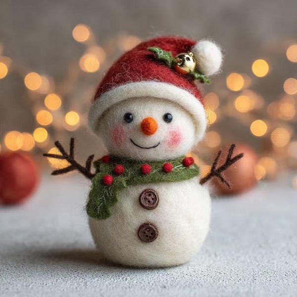 Felt Snowman  – Wool Christmas Tree Hanging, Winter Gift for Kids and Family，dollhouse collection
