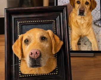 Aangepaste huisdierportretlijst – naaldvilt hond of kat, jubileum of gedenkteken