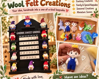 Custom Wool Felt Figure Design | Personalized Needle Felted Character Sculpture | Handmade Custom Collectible