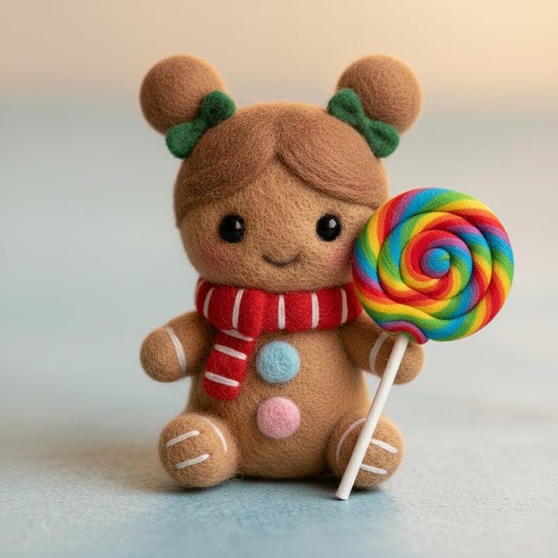 Handmade Needle Felted Gingerbread Family – Wool Christmas Ornaments - Etsy