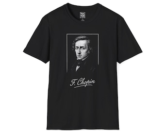 Chopin T-Shirt: Woodcut Style, Music Lover Gift