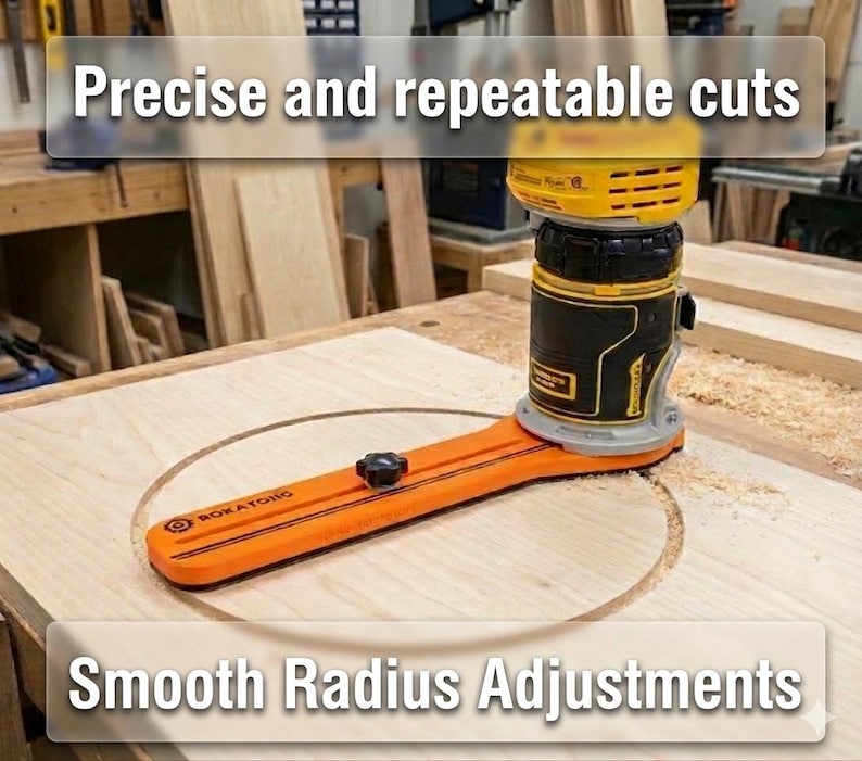 Router Circle Jig for Dewalt Trim Router - Adjustable Cutting Guide 1.6 ...