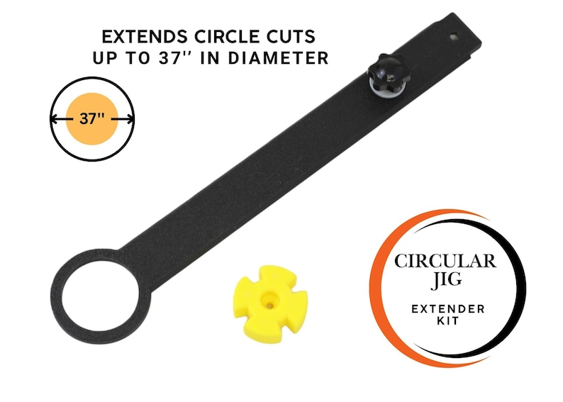 Puede incluir: Kit extensor de plantilla circular negro. El kit extiende los cortes circulares hasta 94 cm de di&aacute;metro. Incluye un brazo de metal negro con un extremo circular, una pieza de pl&aacute;stico amarilla y un pomo negro.