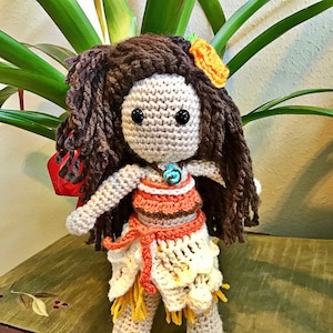 Moana princess doll 12" ***Pattern Only**** PDF Digital Instant Download image 1