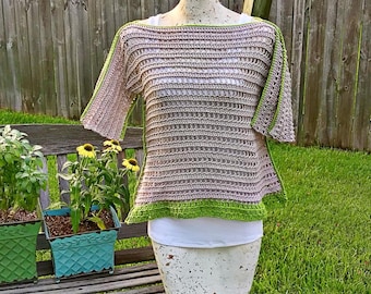 Margrete Open Sleeve Top Crochet Pattern PDF Instant Download XS, S/M, L/XL, and 2X/3X