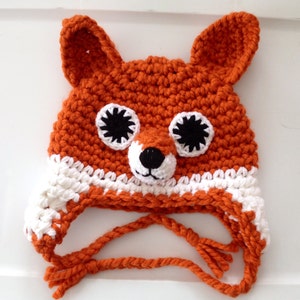 Crochet Pattern Instant Download Foxy Earflap Hat All Sizes Child Junior Women Men Unisex