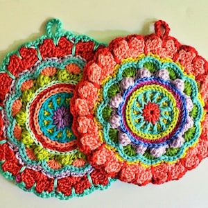Kismet Love Mandala Potholders PDF Crochet Instant download Pattern Kitchen Home DecorDIY