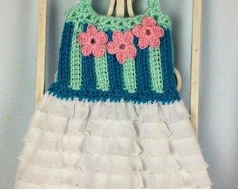 Peppermint and Posies Crochet Pattern DIY Baby Dress Girls Toddlers Sizes Newborn- 5T