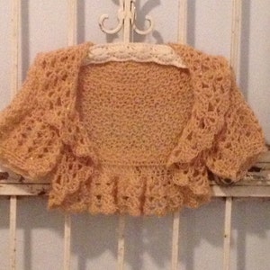 Crochet Pattern Immediate Download Amber Faerie Shrug Women sizes XS-2X seamless mother of bride weddings prom image 1