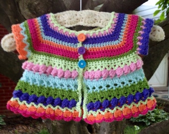 Playtime Crochet Baby Sweater Muster Playtime Sampler Sweater Baby Mädchen Kleinkinder Größe 0- 24 Monate