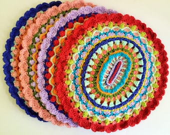 Karmic Mandala Sets de table PDF Crochet Téléchargement instantané Pattern Table Setting Home Decor DIY