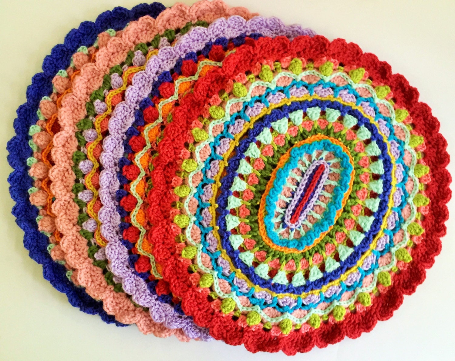 Karmic Mandala Placemats PDF Crochet Instant Download Pattern Etsy Norway