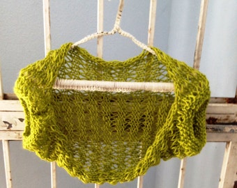 Strickanleitung PDF Moss Green Openwork Shrug Frauen oder Teens Cardigan Bolero Sweater Bräute Hochzeiten