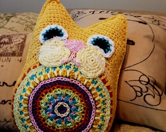 Fat Cat Pillow PDF Crochet Pattern Instant Download Toy Babies Children Boys Girls Plush Softee
