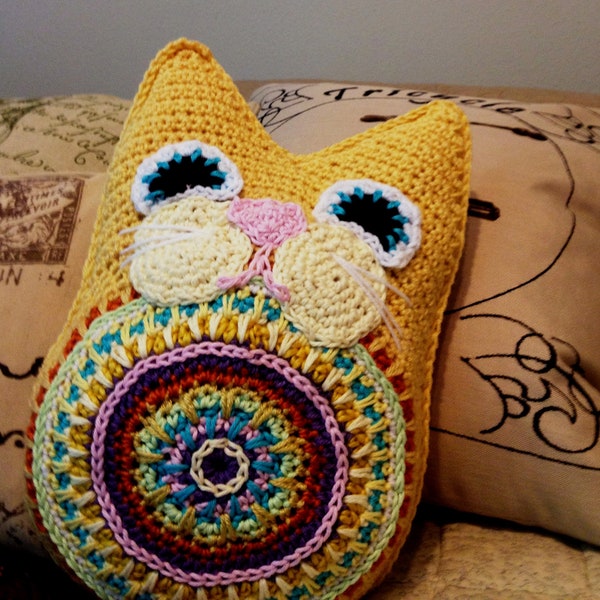 Fat Cat Pillow PDF Crochet Pattern Instant Download Toy Babies Children Boys Girls Plush Softee