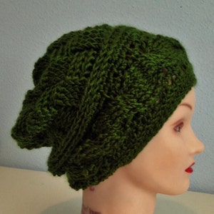 Men&#39;s or Women&#39;s Cable and Basket Crochet Hat Pattern Instant Download Cap Beanie Slouchy Unisex