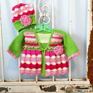 Sweetheart Valentine Baby Sweater Pattern Baby Girls Toddlers Size 0 24 months image 1