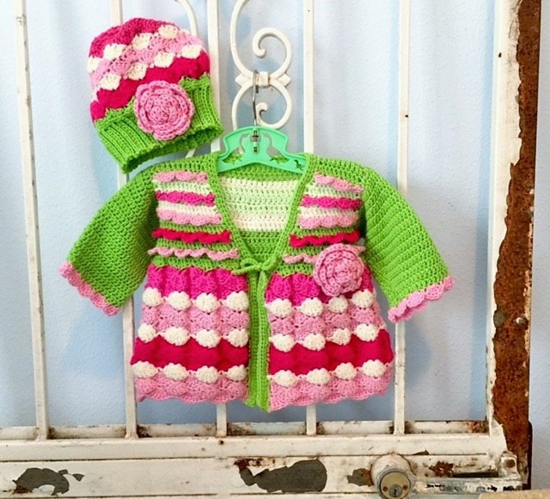 Sweetheart Valentine Baby Sweater Pattern Baby Girls Toddlers Size 0 24 months image 1