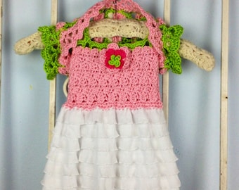 Anglais Rose Bébé Robe Filles Crochet Modèle PDF Téléchargement Instantané Tout-petits Tailles Nouveau-né - 5T