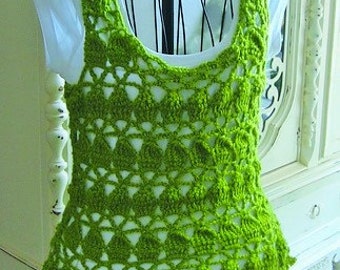 Melon Fair Crochet Pattern PDF Tank Vest Sleeveless Women Teens XS-3X Item PP235