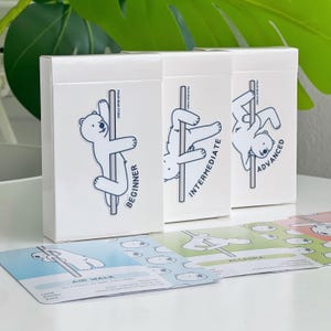 Pole Move-kaarten • Beginner, gemiddeld, gevorderd • Geïllustreerde paaldanskunst