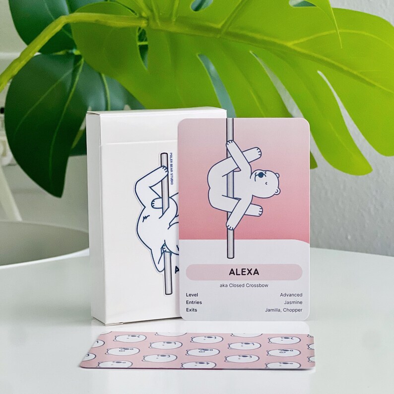 An advanced deck in a white box with a polar bear on a pole. The card in front of the box has a bear in an Alexa trick.