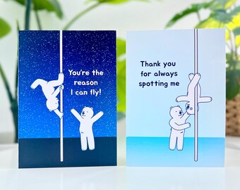 Thank You Pole Instructor Card • Hand Illustrated Art • Pole Dance Coach Teacher Appreciation