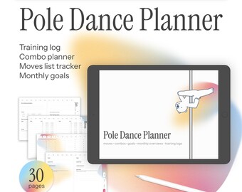 Pole Dance Digitaler Planer für GoodNotes, iPad: Move, Combo, Ziele Tracker (PDF im Querformat)