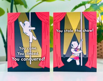 Congrats on Pole Performance Card • Hand Illustrated Art • PSO & Showcase Congratulations