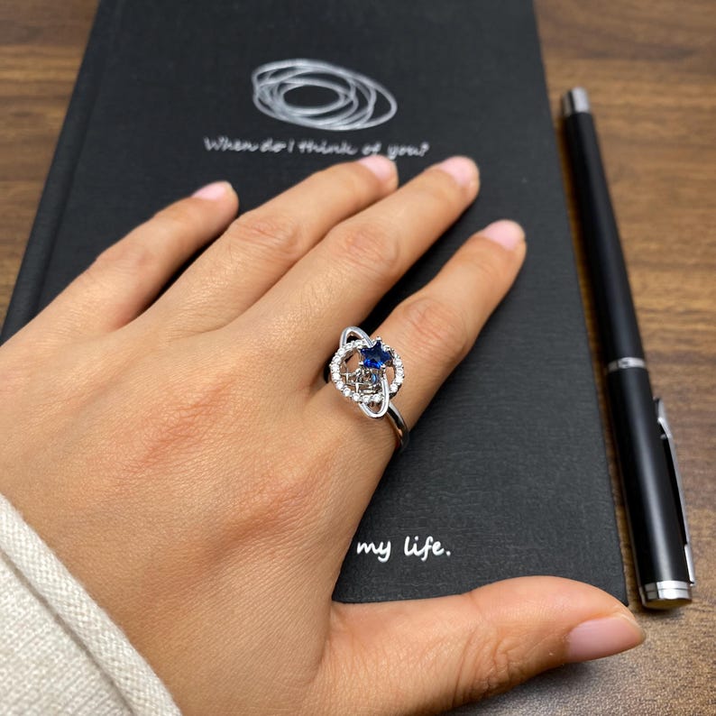 Universe Planet Star inspired Serenity Spinner Ring – The Elegant, Hidden Focus Tool for Fidgety Fingers image 7