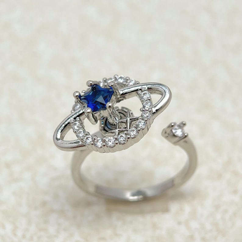 Universe Planet Star inspired Serenity Spinner Ring – The Elegant, Hidden Focus Tool for Fidgety Fingers image 4